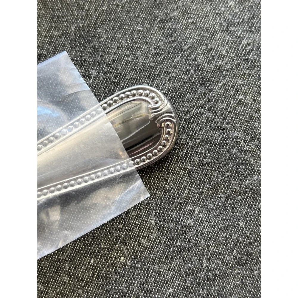 NEW Lenox BEAD‎ Stainless Flatware 4X Cocktail FORKS Plume Tip Beaded 18/10